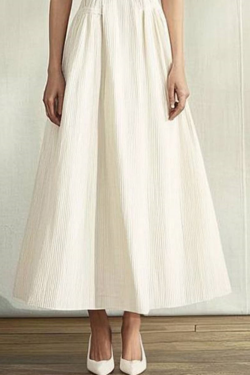 Elegant Dress Regular Fit Dress White V Neck Sleeveless Maxi Dress