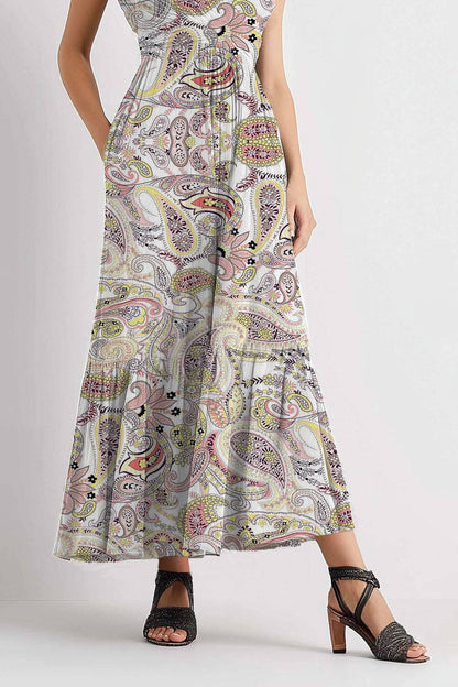 Casual Vacation Floral Dress Sleeveless V-Neck Maxi Dress