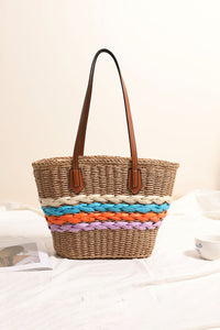 Bohemian Shoulder Bag New Rainbow Stripe Woven Beach Bag