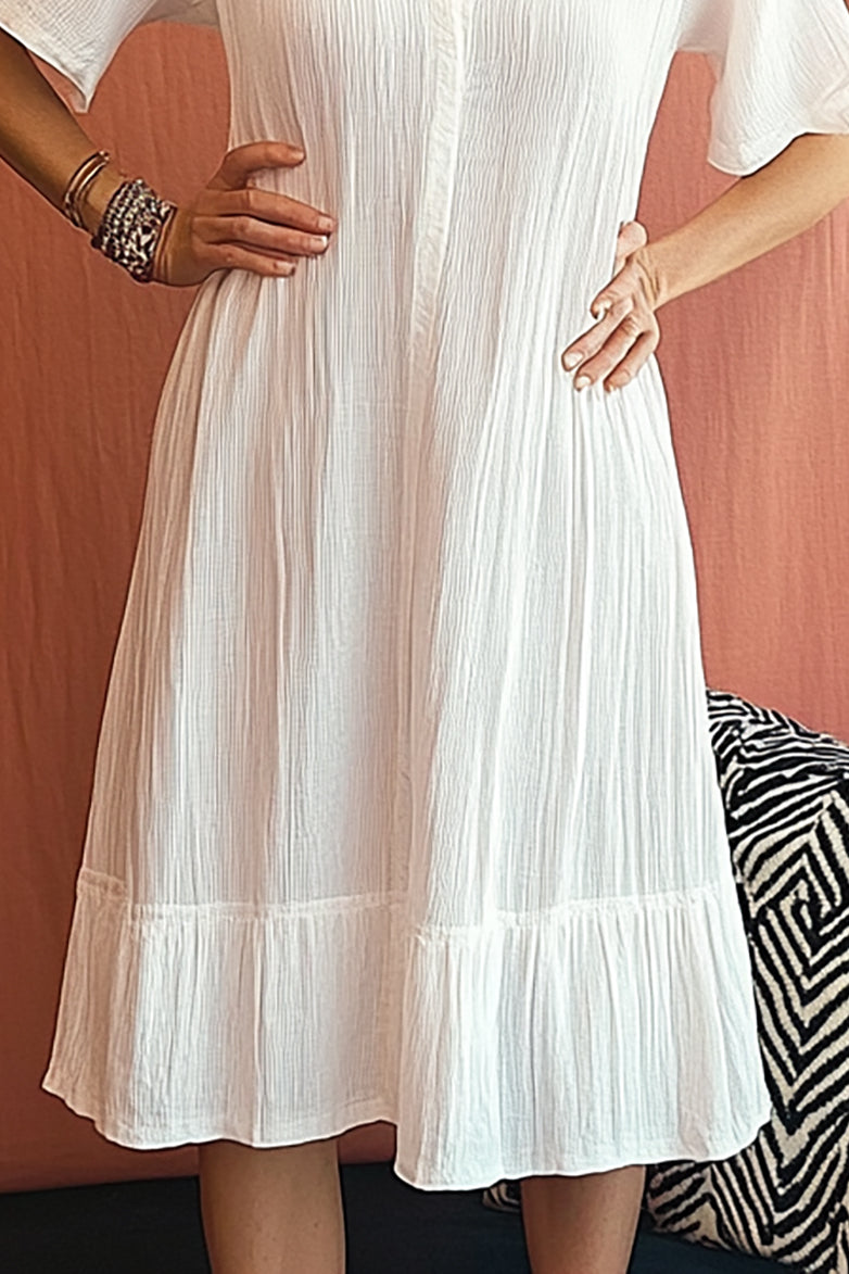 Bohemian Casual Dress V-neck Loose Knee-length Dress