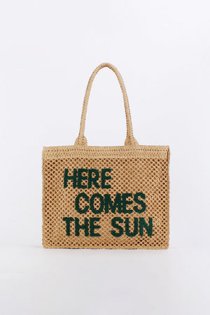 Embroidered Letter Bag Large Capacity Straw Commuter Shoulder Beach Bag