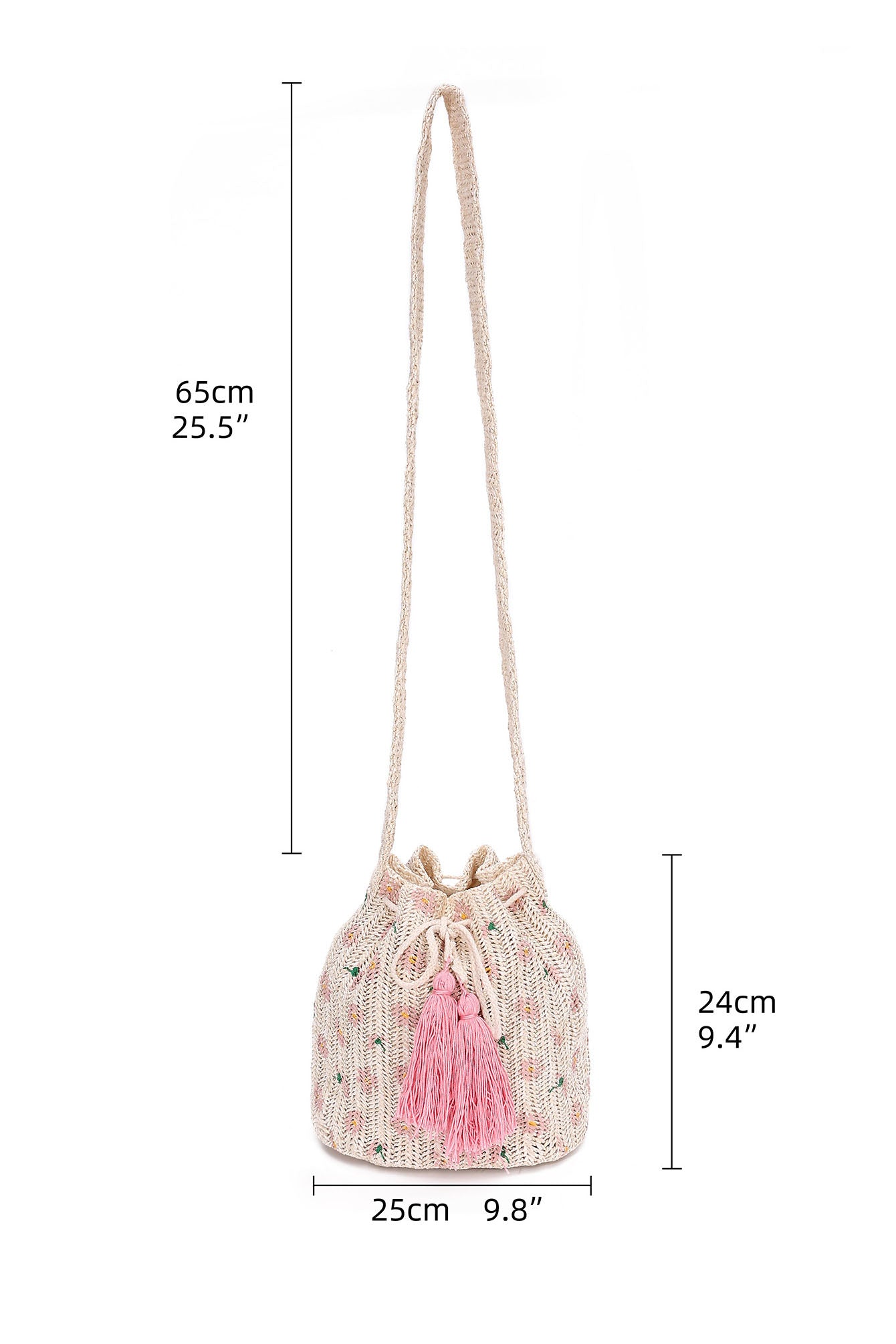 Bohemian Ethnic Cross-body Bag Woven Fringe Print Bucket Bag