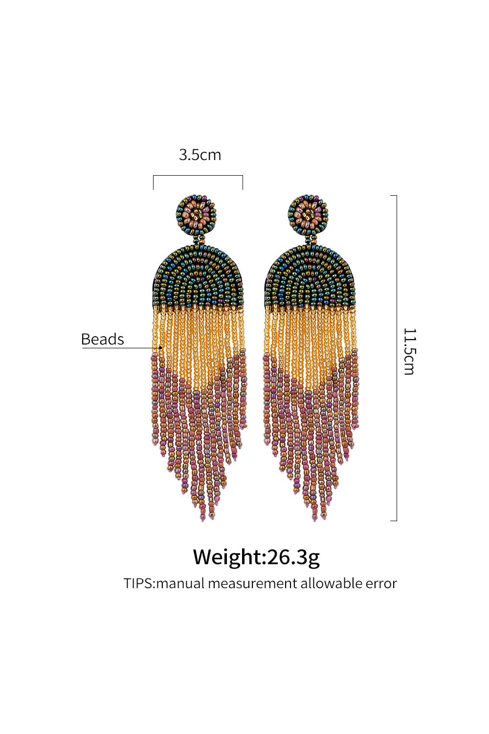 Bohemian Tassel Earrings Retro Ethnic Style Handmade Earrings