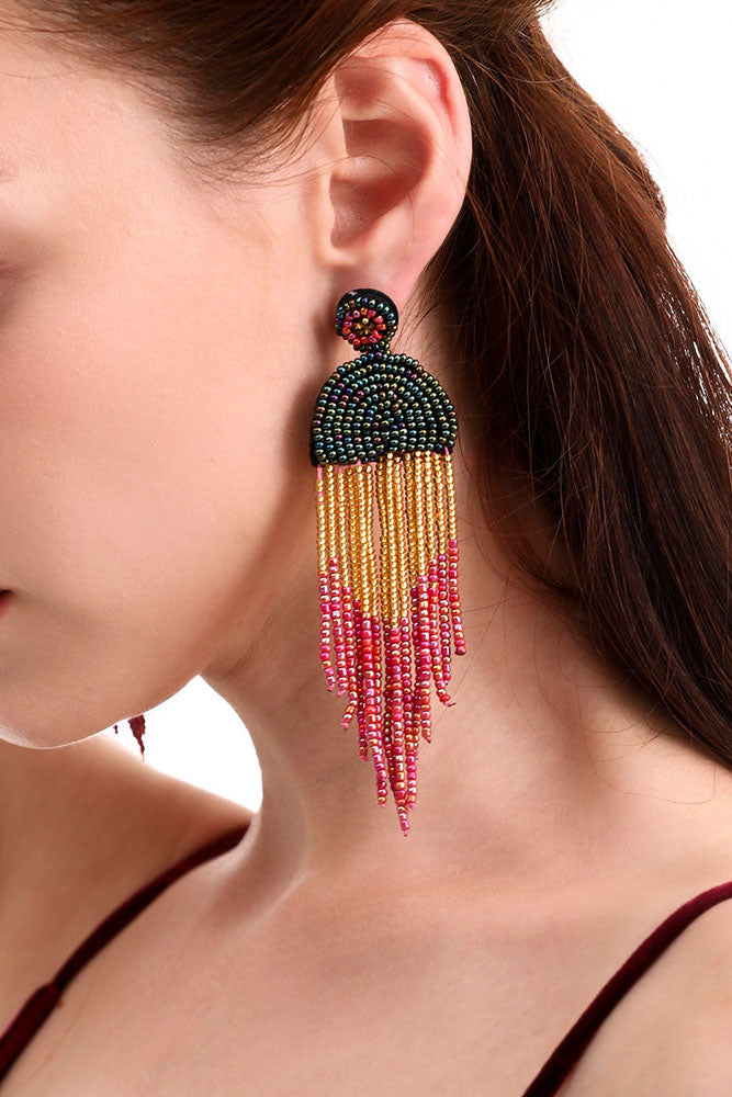 Bohemian Tassel Earrings Retro Ethnic Style Handmade Earrings